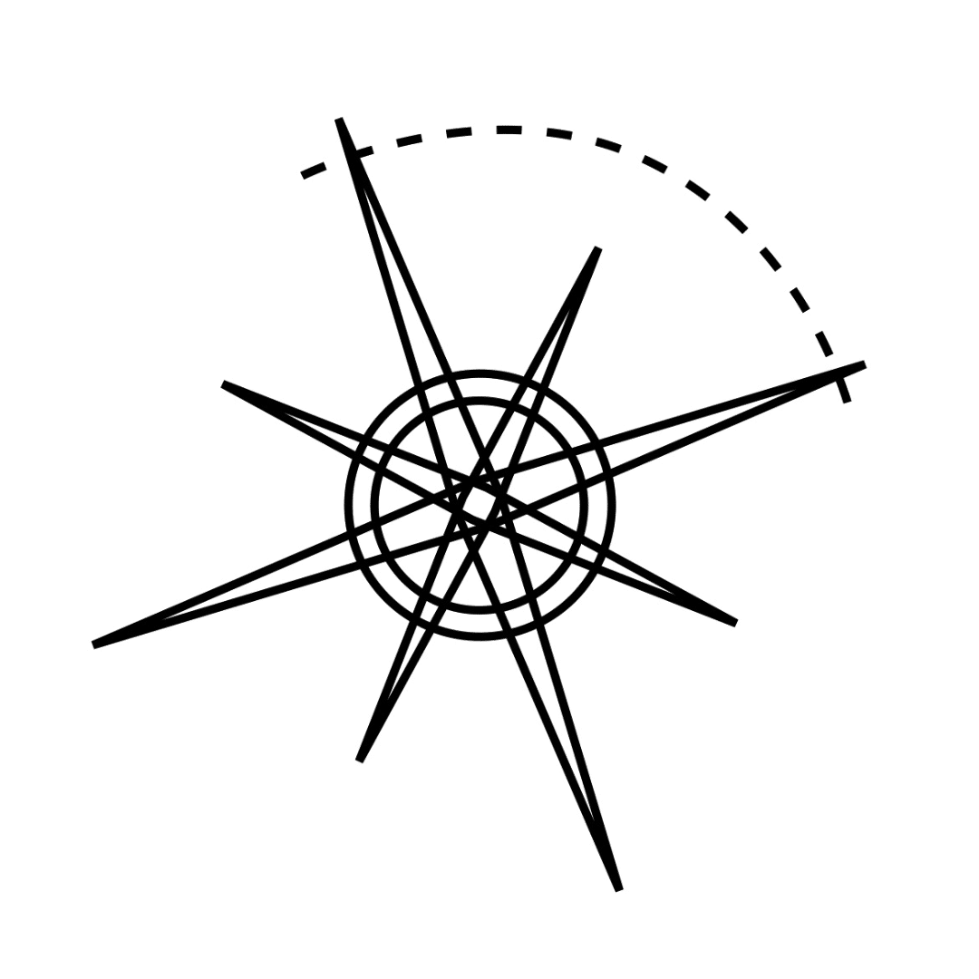 Nomad Aviation brandmark of a compass graphic in black